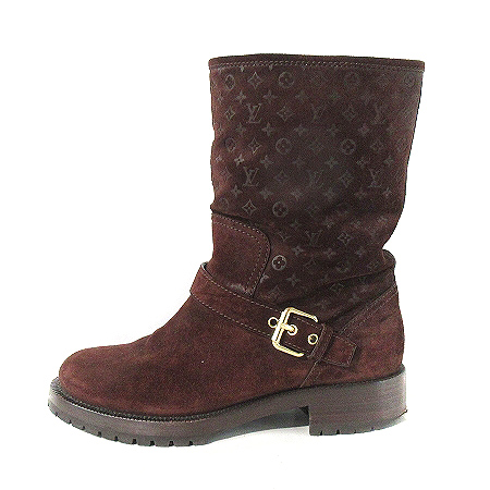 ルイヴィトン LOUIS VUITTON モノグラム ショート ブーツ ムートン 