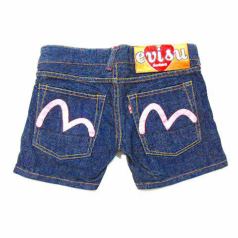 エヴィスドンナ EVISU DONNA ショートパンツ デニム ストレッチ ピンク  