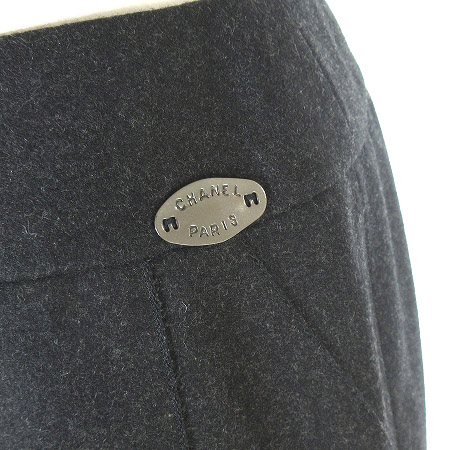 CHANEL シャネル ひざ丈スカート グレー系 4100125Y0033 シャネル CHANEL スカート 膝丈 タイト ウール カシミヤ混 99A