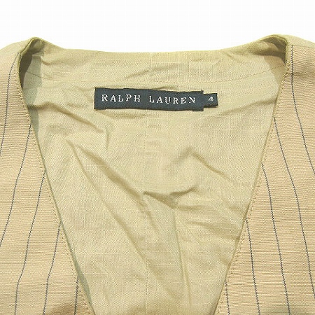 ラルフローレン RALPH LAUREN ベスト ジレ ストライプ リネン 麻 