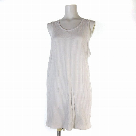 スティールブラウン Steel Brawn ワンピース 膝丈 ノースリーブ リブ 丸首 コットン 白 L レディース 0 ベクトルパーク