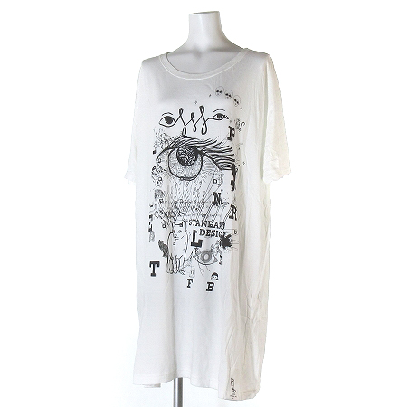 ズッカ Zucca れもんらいふ Tシャツ ワンピース チュニック オーバーサイズ プリント ホワイト ブラック M トップス Vgpm レディース 0 ベクトルパーク