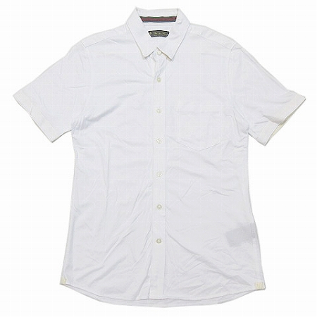 ナノユニバース Nano Universe ザファーストフロアー The 1st Floor シャツ 半袖 隠し ボタンダウン 白 S トップス メンズ 0 ベクトルパーク