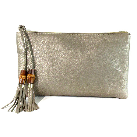 グッチ Gucci バンブー クラッチバッグ ポーチ タッセル レザー 本革 ゴールド系 鞄 レディース 0 ベクトルパーク