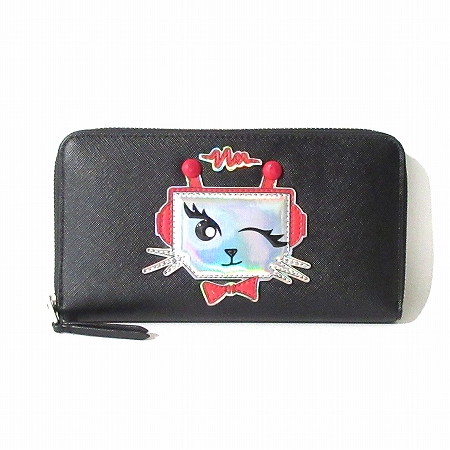 カールラガーフェルド Karl Lagerfeld 長財布 ラウンドファスナー 猫 ロボット 黒 ブラック メンズ レディース 0 ベクトルパーク