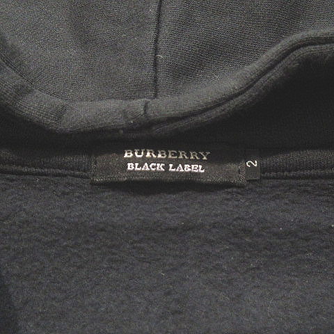 バーバリーブラックレーベル　ジップアップトレーナー　ブラック　裏起毛　Ｌサイズ バーバリーブラックレーベル BURBERRY BLACK LABEL パーカー