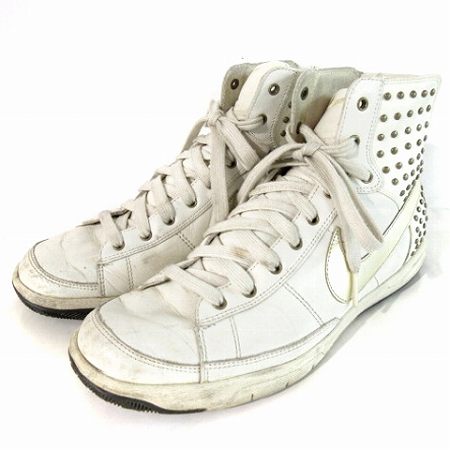 ナイキ Nike スニーカー ハイカット スタッズ レザー 白 ホワイト ゴールド 25 靴 メンズ 0 ベクトルパーク