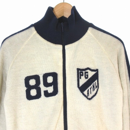 PEARLY GATES ホワイト ジップアップニットジャケット 89