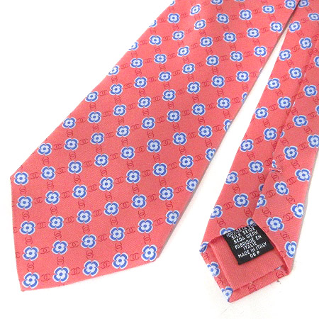 シャネル CHANEL ネクタイ レギュラー ココマーク 花柄 総柄 シルク  