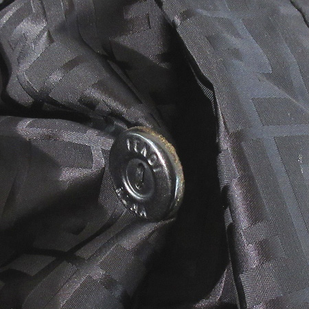 フェンディ FENDI コート ロング ナイロン ズッカ柄 黒 ブラック