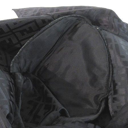 美品✨FENDI ズッカ柄 ナイロン コットン コート ブラック 大きいサイズ フェンディ FENDI コート ロング ナイロン ズッカ柄 黒 ブラック