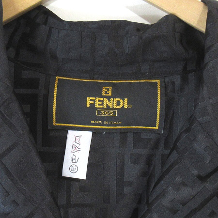 FENDI フェンディ ズッカ柄 ナイロン Aラインコート 中古・古着通販】FENDI (フェンディ) ズッカ柄コート ブラック サイズ