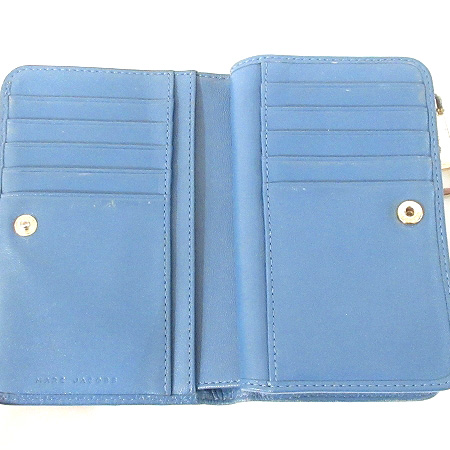 Sunnyspot、未使用、マークジイコブス　二つ折り財布 青 マークジェイコブス MARC JACOBS 財布 二つ折り L字ファスナー