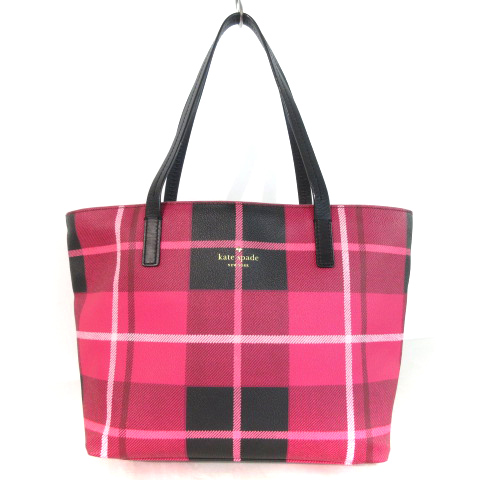 チェック柄ピンクハンドバッグ CHARLES ＆ KEITH 「charles&keith」 チェック柄ハンドバッグ