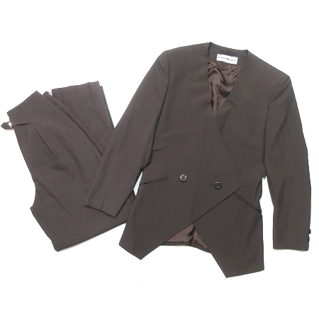 イッセイミヤケ Issey Miyake セットアップ スーツ ジャケット パンツ ウール ヴィンテージ 茶 ブラウン M Ibs レディース 0 ベクトルパーク