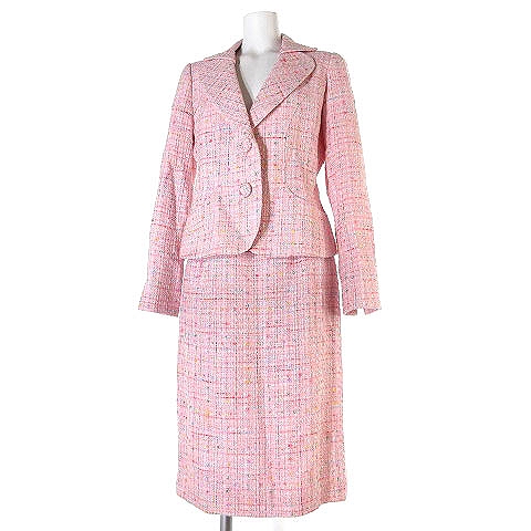 銀座マギー セットアップ スーツ ツイード ジャケット スカート ピンク 38 Ibs レディース 0 ベクトルパーク