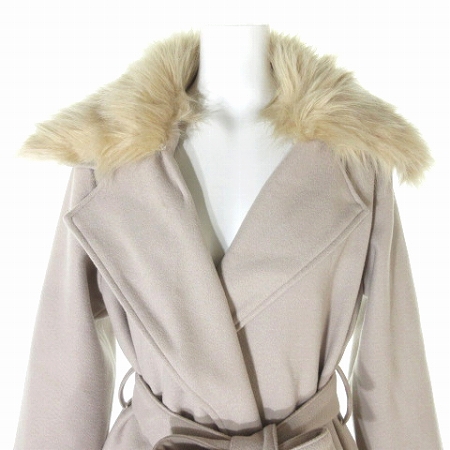未使用品 リゼクシー Resexxy 19aw タグ付き コート ロング カシュクール ウエスト リボン フェイクファー 付き ピンク F アウター レディース 0 ベクトルパーク