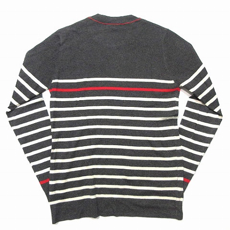 メンズメルローズ Men S Melrose ニット セーター ボーダー 長袖 丸首 肩ボタン グレー 3 トップス メンズ 0 ベクトルパーク
