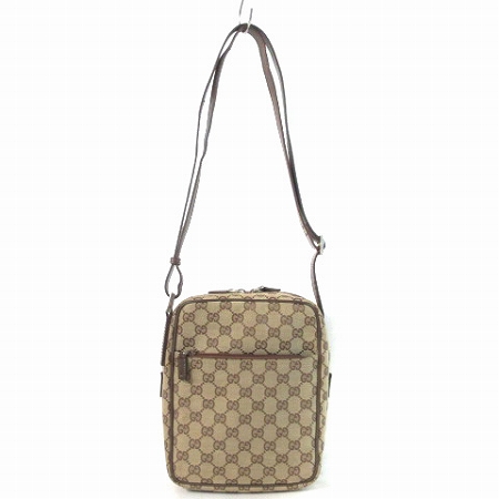 グッチ GUCCI ショルダー バッグ 斜め掛け GGキャンバス レザー 03136 
