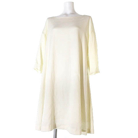 ダイアグラム グレースコンチネンタル Diagram Grace Continental ワンピース ドレス Aライン フレア ミニ 無地 七分袖 白系 36 レディース 0 ベクトルパーク