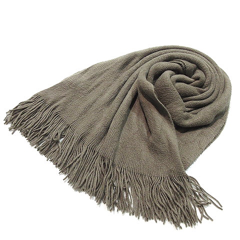 B Y ユナイテッドアローズ Beauty Youth ビューティー ユース マフラー ストール 大判 ロング フリンジ 無地 カーキ メンズ レディース 0 ベクトルパーク