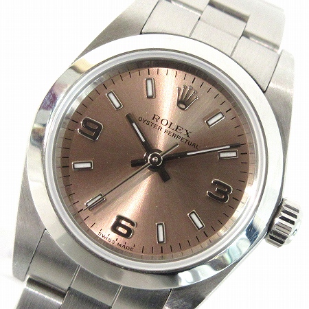 ロレックス Rolex 腕時計 オイスター パーペチュアル Y番 自動巻き オートマ 3針 ピンク文字盤 Ss レディース 0 ベクトルパーク