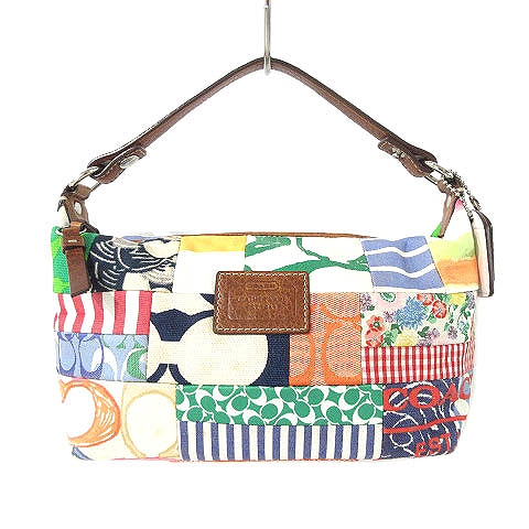 コーチ Coach ポーチ ミニバッグ バッグインバッグ メイクポーチ 小物入れ パッチワーク レザー マルチカラー 鞄 レディース 0 ベクトルパーク