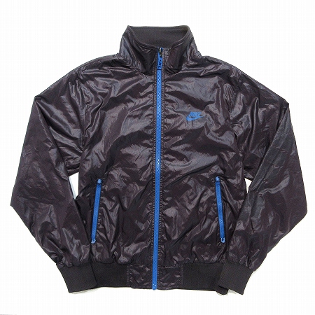 ナイキ Nike スポーツウェア ナイロン ジャケット ジャンパー 袖プリント ジップアップ ロゴ 茶 ブラウン M アウター メンズ 0 ベクトルパーク