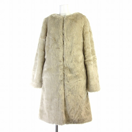 マーキュリーデュオ Mercuryduo コート ロング ノーカラー フェイクファー 白系 アイボリー F アウター レディース 0 ベクトルパーク