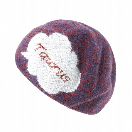 マキシン Maxim バカロレア ベレー帽 ニット帽 星座 おうし座 Taurus 星 スター ウール アンゴラ混 紫 パープル 帽子 レディース 0 ベクトルパーク