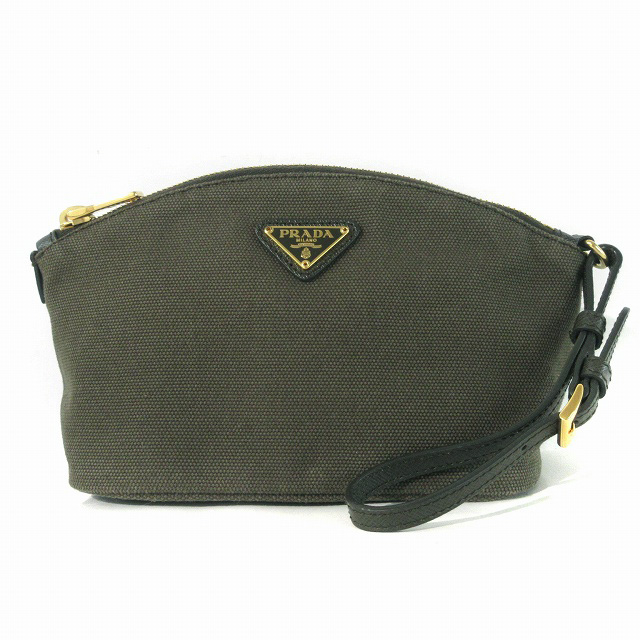 PRADA ナイロンポーチ MV21 カーキ プラダポーチ カーキ PRADA - プラダ ポーチ - MV21 カーキ ナイロンの