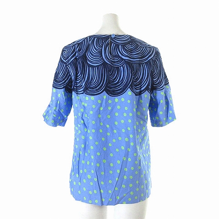 マリメッコ marimekko UIMASSA ブラウス 半袖 丸首 ドット プリント 