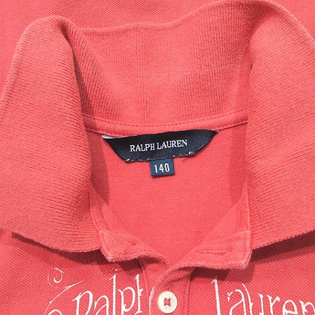 ラルフローレン Ralph Lauren ポロシャツ 半袖 鹿の子 プリント ロゴ 英字 子供 女の子 赤 レッド 140 トップス キッズ 0 ベクトルパーク