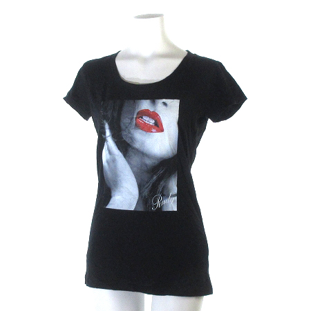 未使用品 レディ Rady タグ付き カットソー Tシャツ 半袖 ロゴ ガール プリント 黒 ブラック F トップス レディース 0 ベクトルパーク