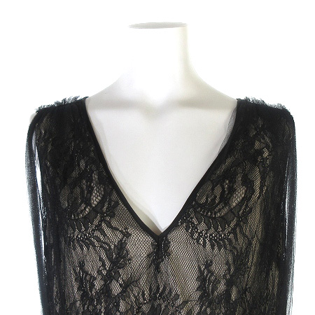 ダブルスタンダードクロージング ダブスタ Double Standard Clothing ヴァニラクチュール ワンピース ドレス 膝丈 ノースリーブ 花柄 レース チュール パーティー 二次会 黒 F レディース 0 ベクトルパーク