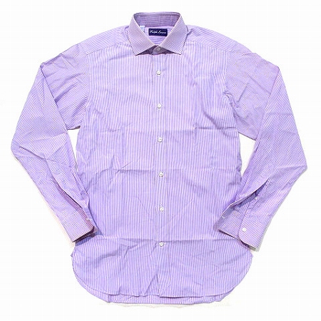 ラルフローレン パープルレーベル Ralph Lauren Purple Label シャツ ワイシャツ 長袖 ストライプ イタリー製 紫 パープル 14 1 2 トップス Ibo13 メンズ 0 ベクトルパーク
