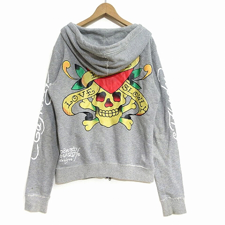 エドハーディー Ed Hardy パーカー スウェット ジップアップ イラスト 