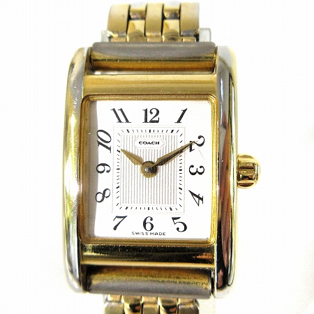 稼働 COACH コーチ ボーイズ 腕時計 スクエア デイト QZ 24 希少】Yves
