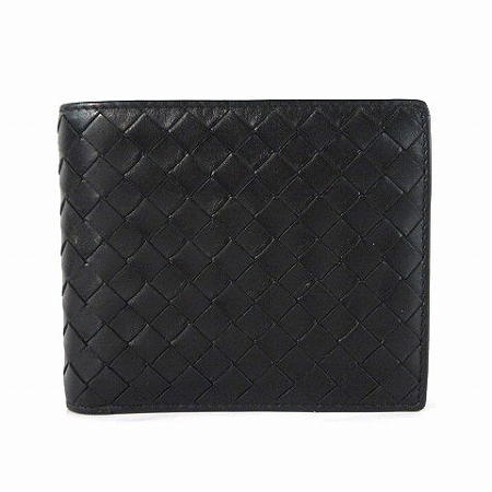 ボッテガヴェネタ Bottega Veneta 財布 二つ折り コンパクト ウォレット イントレチャート レザー 黒 ブラック メンズ 0 ベクトルパーク