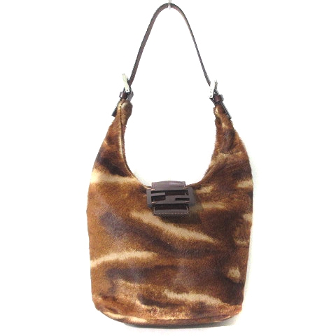 フェンディ FENDI マンマバケット ハラコ ショルダーバッグ ワンショル 