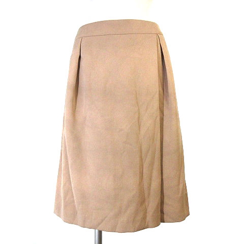 未使用品 ナチュラルビューティー Natural Beauty Purpose タグ付き スカート ひざ丈 タック 無地 大きいサイズ ベージュ 17 ボトムス Ecr13 レディース 0 ベクトルパーク