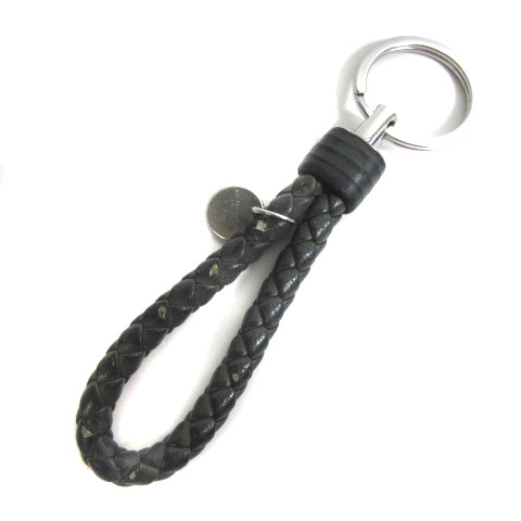 Bottega Veneta】レザーブラック キーリング BOTTEGA VENETA(ボッテガ