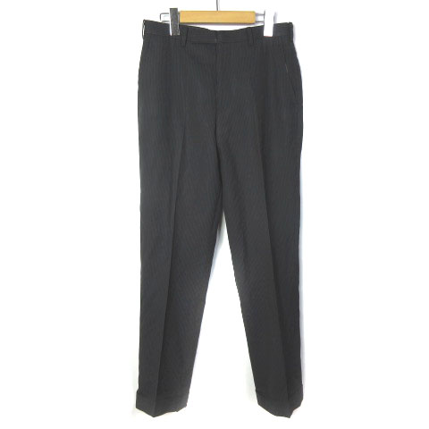 バーバリーブラックレーベル BURBERRY BLACK LABEL セットアップ スーツ 2B シングル ストライプ super 110's 総裏 黒 ブラック 黒 36R ECR3 メンズ
