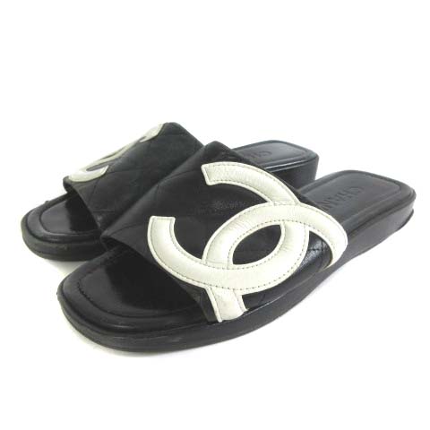 シャネル CHANEL カンボンライン サンダル シューズ フラット ココ 