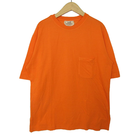 エルメス HERMES Hロゴ刺繍 Tシャツ カットソー 半袖 鹿の子 ワン 