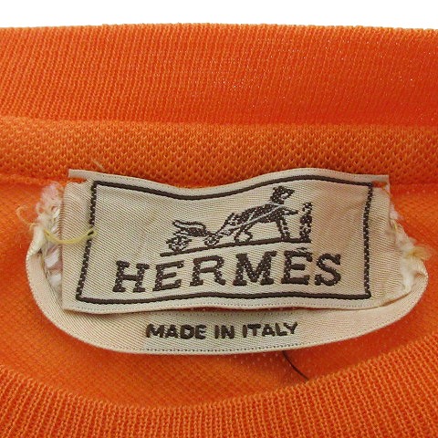 エルメス HERMES Hロゴ刺繍 Tシャツ カットソー 半袖 鹿の子 ワン 