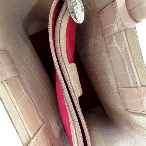 FURLA ピンクベージュクロコダイル型押し ハンドバッグ Amazon | [フルラ] LADY M トートバッグ M クロコダイル型押しカーフ