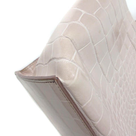 FURLA ピンクベージュクロコダイル型押し ハンドバッグ FURLA ハンドバッグ ピンクベージュ クロコダイル型押し FURLA（ピンク