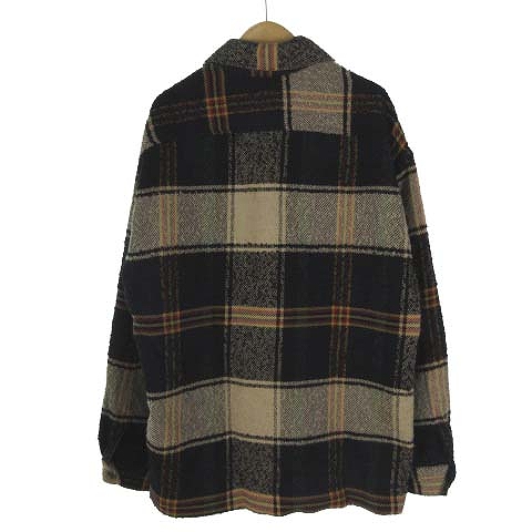 ザラ Zara ワーク ジャケット ブルゾン ステンカラー 総裏 チェック ウール混 ベージュ ブラック M Sm0 メンズ 0 ベクトルパーク