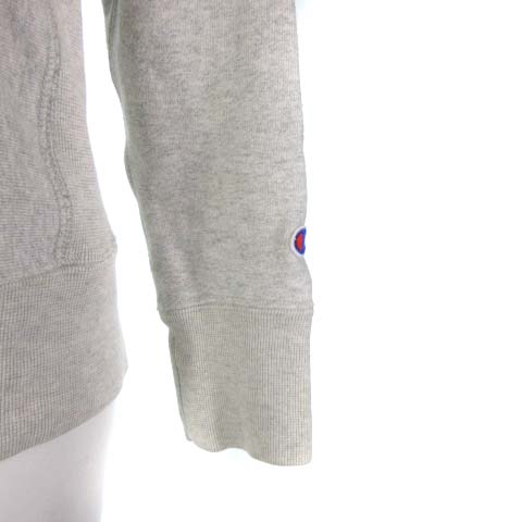 チャンピオン CHAMPION リバースウィーブ パーカー ジップアップ 裏起毛 ロゴ 刺繍 ワンポイント コットン グレー M ■SM0 レディース